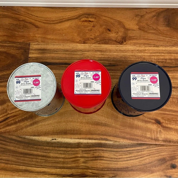 4th Of July Decor Patriotic Metal Tin Buckets with Stars Red Blue Silver 18 PCS - Picture 9 of 12